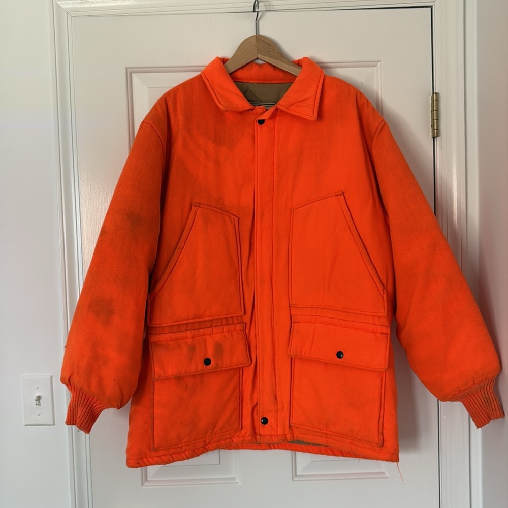 VTG Walls Blizzard Pruf Hunting Jacket Men’s Orange Insulated Coat XXL 2XL XL L